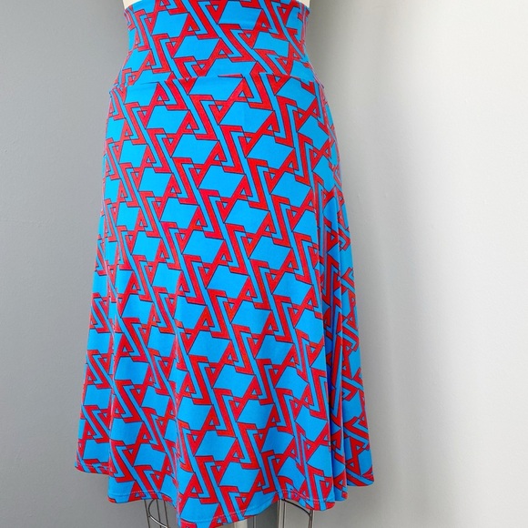 LuLaRoe Women's Azure Geometric Print A-Line Skirt Blue Size XS - Picture 5 of 8